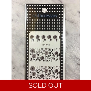 Black & White Dandelion Clock Water Decals